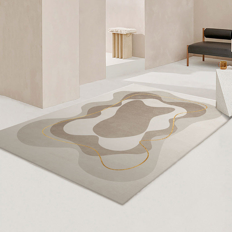 Simple Light Carpet Colored Block Area Carpet Polyester Non-Slip Pet Friendly Rug