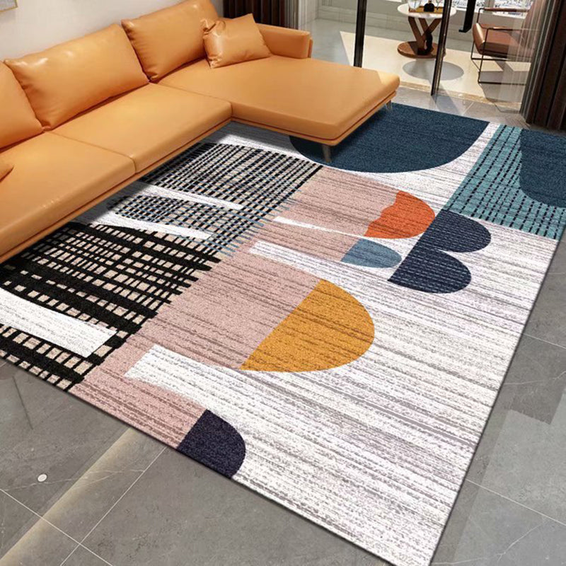 Modern Geometric Pattern Rug Creative Carpet Polyester Rug for Home Decoration