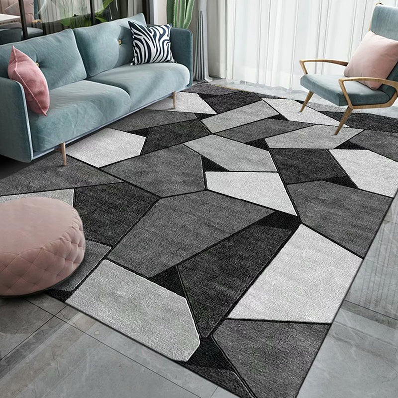 Modern Geometric Pattern Rug Creative Carpet Polyester Rug for Home Decoration