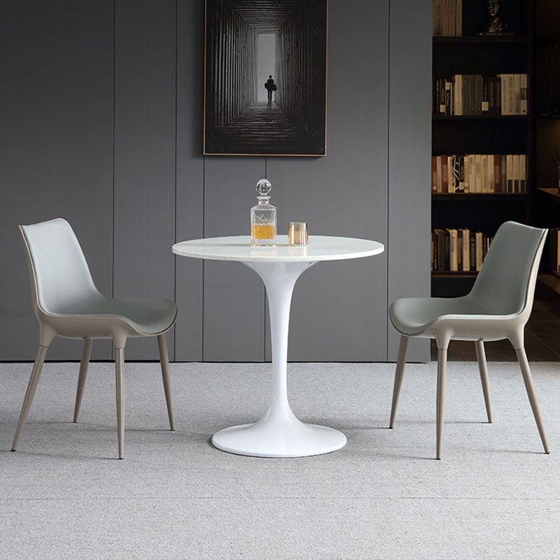Silla de comedor de metal contemporáneo, sillas de comedor de cuero para uso doméstico