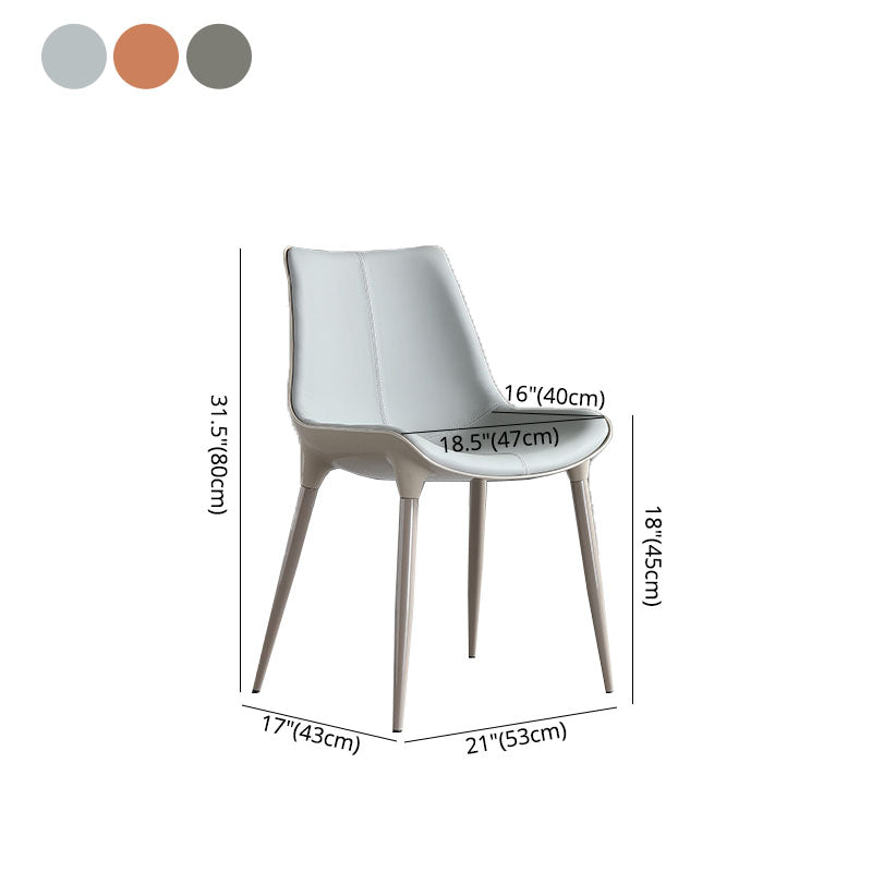 Silla de comedor de metal contemporáneo, sillas de comedor de cuero para uso doméstico