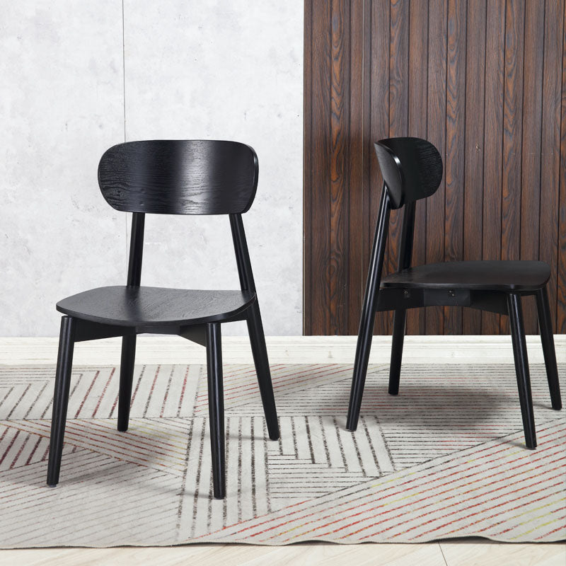 Sillas de comedor de madera estilo moderno Silla auxiliar de comedor con respaldo abierto (juego de 2)