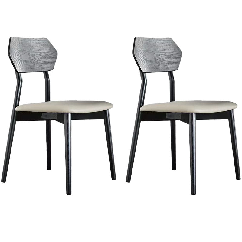 Sillas de comedor de madera estilo moderno Silla auxiliar de comedor con respaldo abierto (juego de 2)