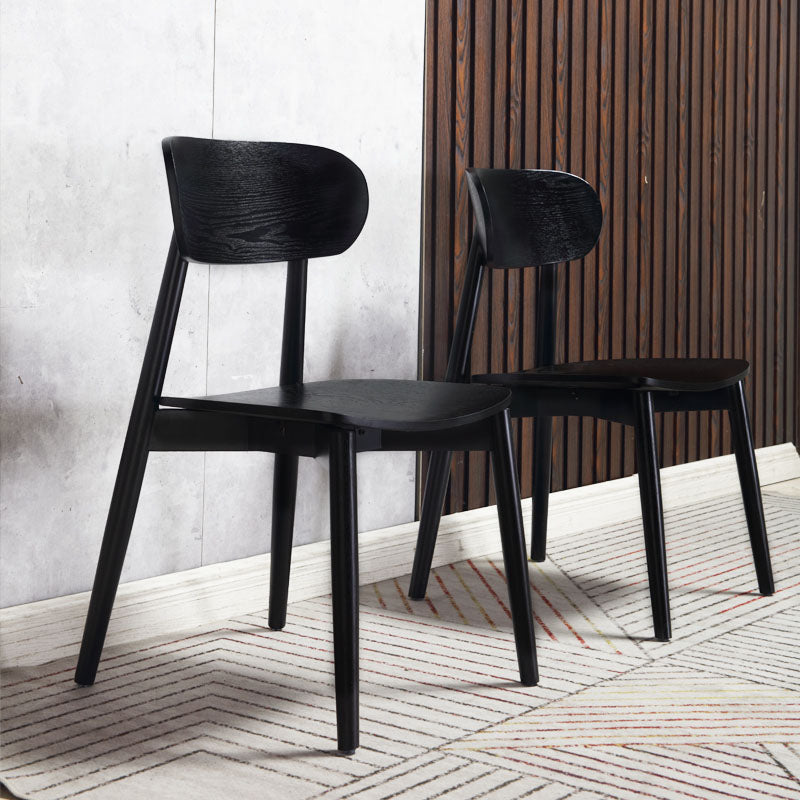 Sillas de comedor de madera estilo moderno Silla auxiliar de comedor con respaldo abierto (juego de 2)