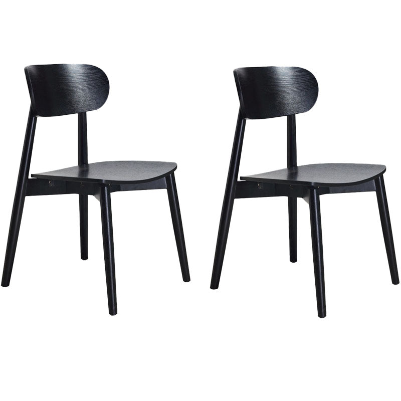 Sillas de comedor de madera estilo moderno Silla auxiliar de comedor con respaldo abierto (juego de 2)