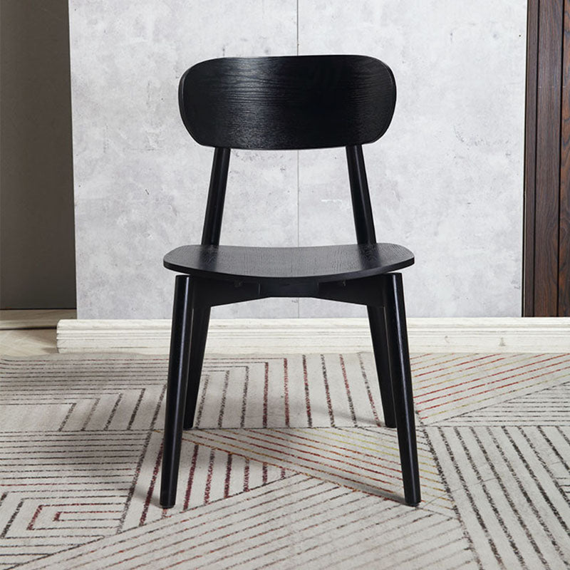 Sillas de comedor de madera estilo moderno Silla auxiliar de comedor con respaldo abierto (juego de 2)