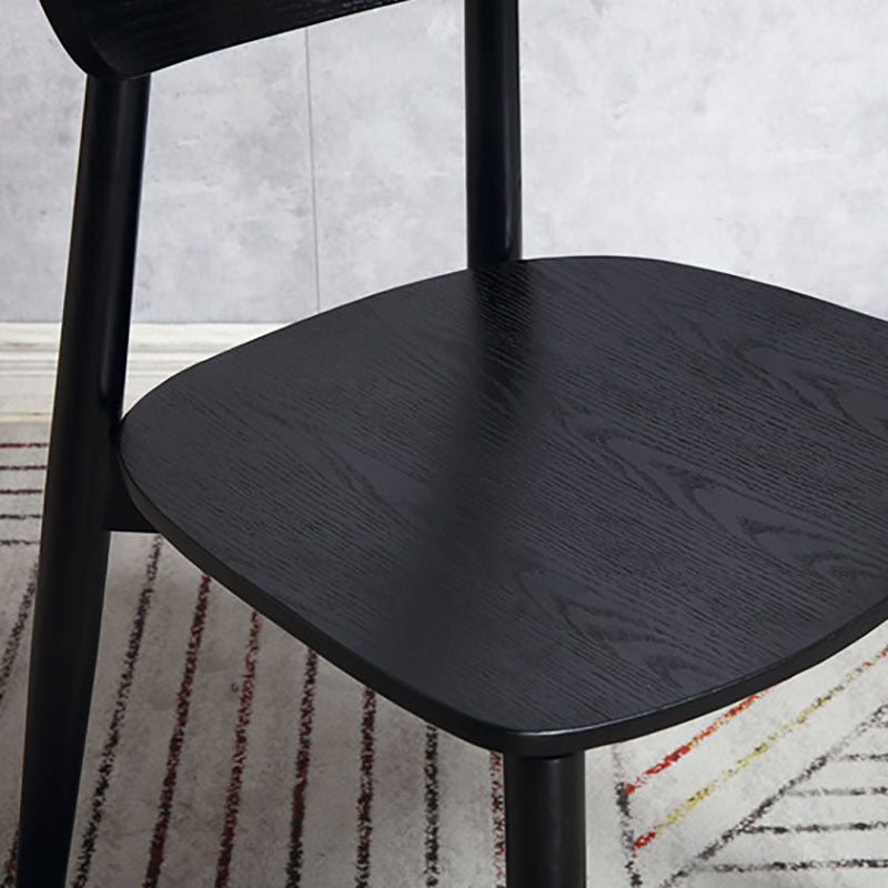 Sillas de comedor de madera estilo moderno Silla auxiliar de comedor con respaldo abierto (juego de 2)