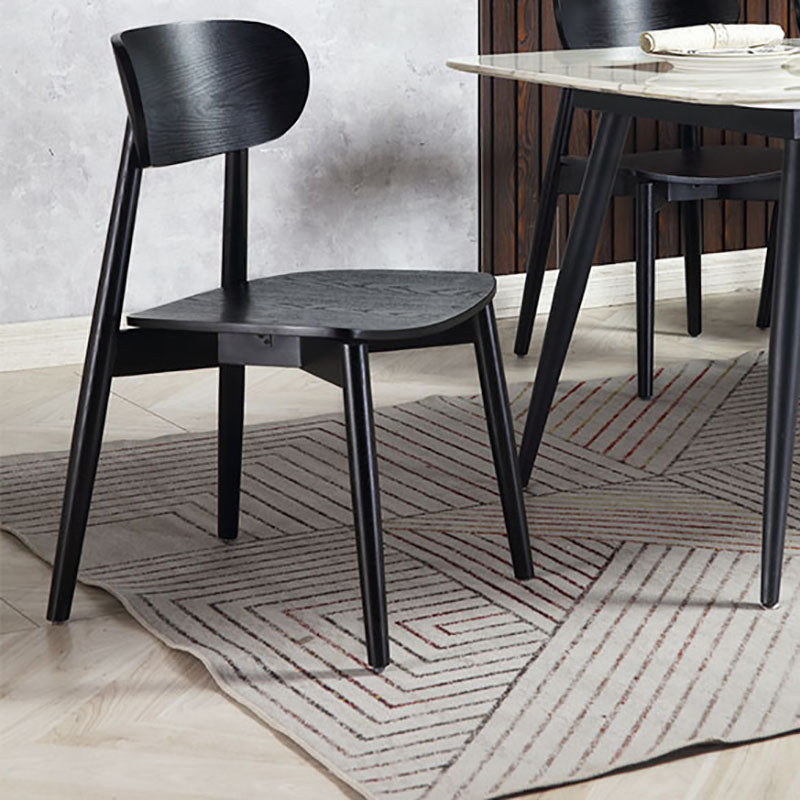 Sillas de comedor de madera estilo moderno Silla auxiliar de comedor con respaldo abierto (juego de 2)