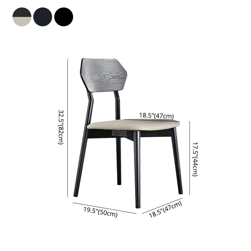 Sillas de comedor de madera estilo moderno Silla auxiliar de comedor con respaldo abierto (juego de 2)