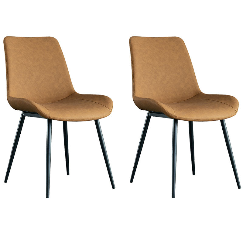 Industriële stijl lederen eetkamerstoelen stevige achterarm eetkamerstoelen voor keuken (set van 2)