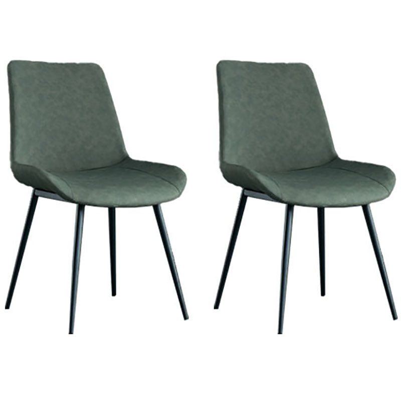 Industriële stijl lederen eetkamerstoelen stevige achterarm eetkamerstoelen voor keuken (set van 2)