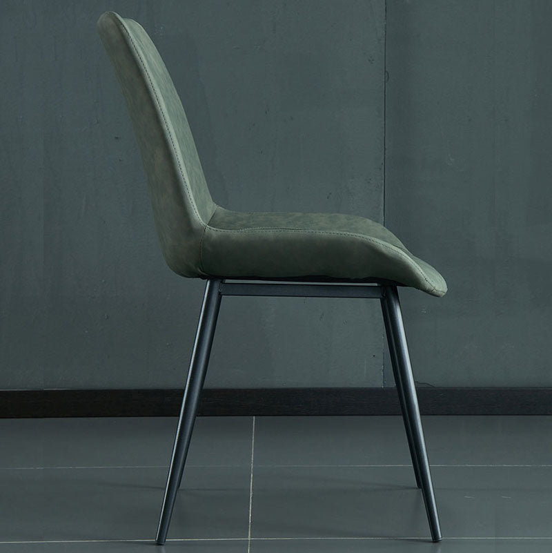 Industriële stijl lederen eetkamerstoelen stevige achterarm eetkamerstoelen voor keuken (set van 2)