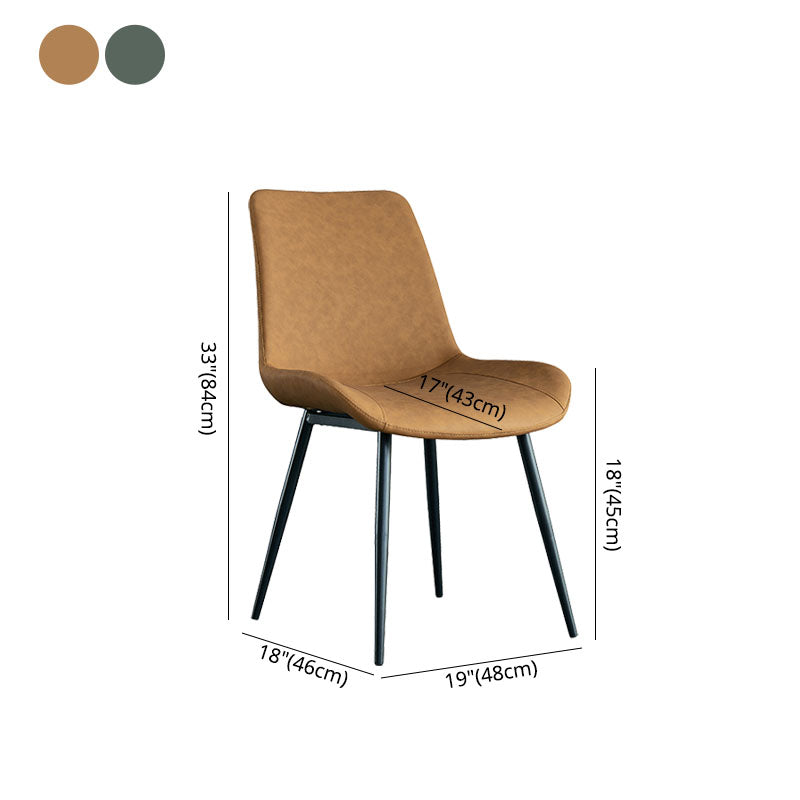 Industriële stijl lederen eetkamerstoelen stevige achterarm eetkamerstoelen voor keuken (set van 2)