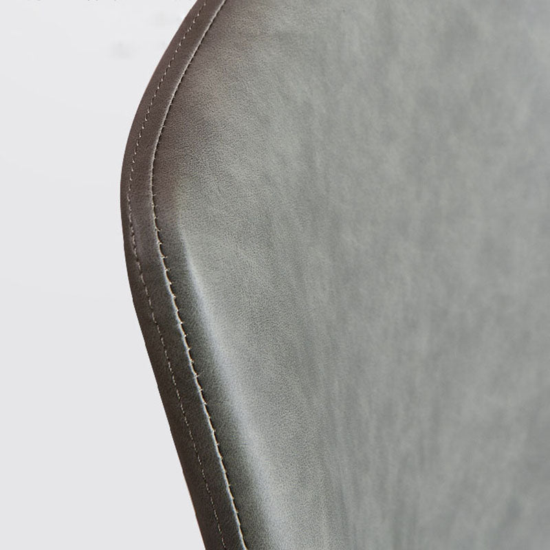 Sillas auxiliares de comedor de cuero de estilo industrial Silla con respaldo sólido para cocina (juego de 2)