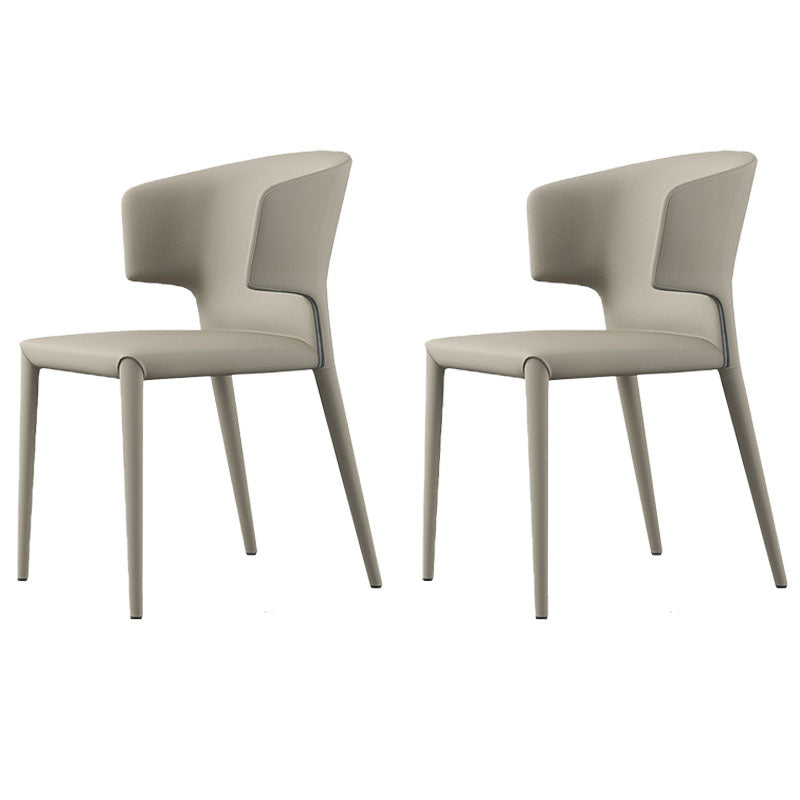 Silla de comedor estilo diseñador con respaldo de orejas de piel sintética (juego de 2)