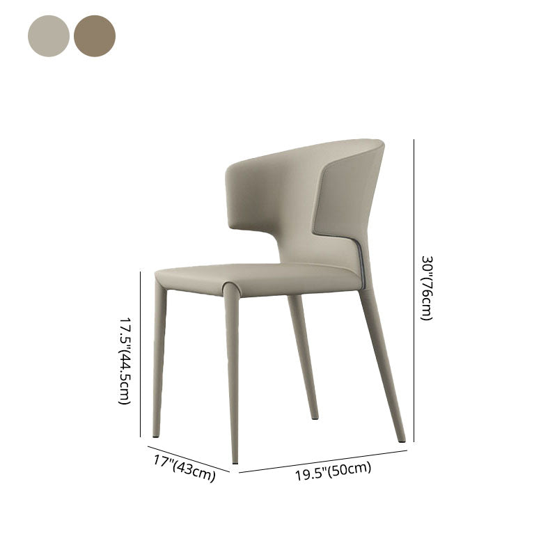 Silla de comedor estilo diseñador con respaldo de orejas de piel sintética (juego de 2)