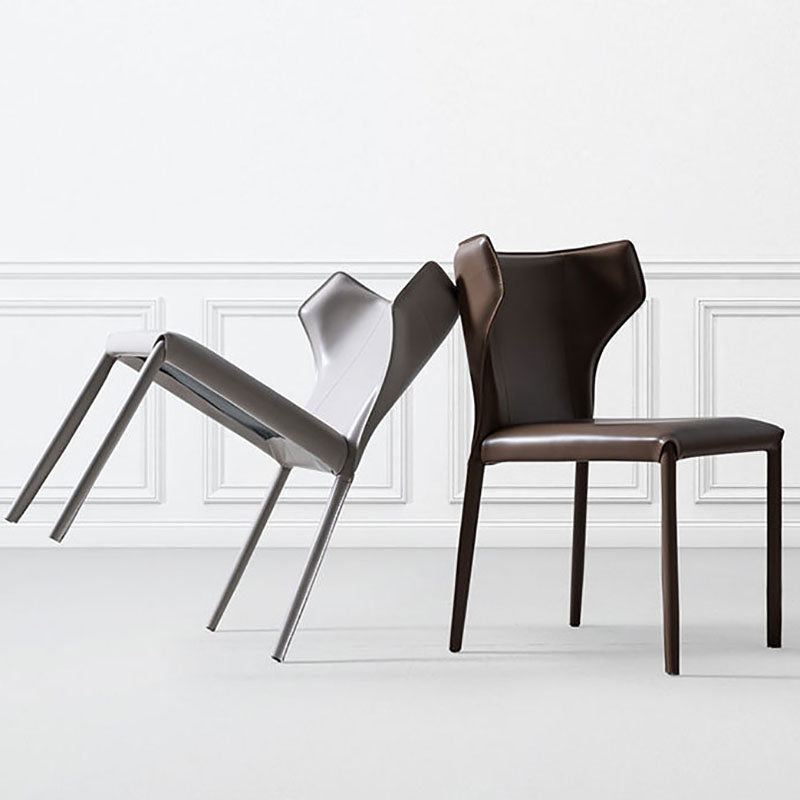 Industrial Metal Dining Side Chairs Dining Room Wingback Side Chair (Set of 2)