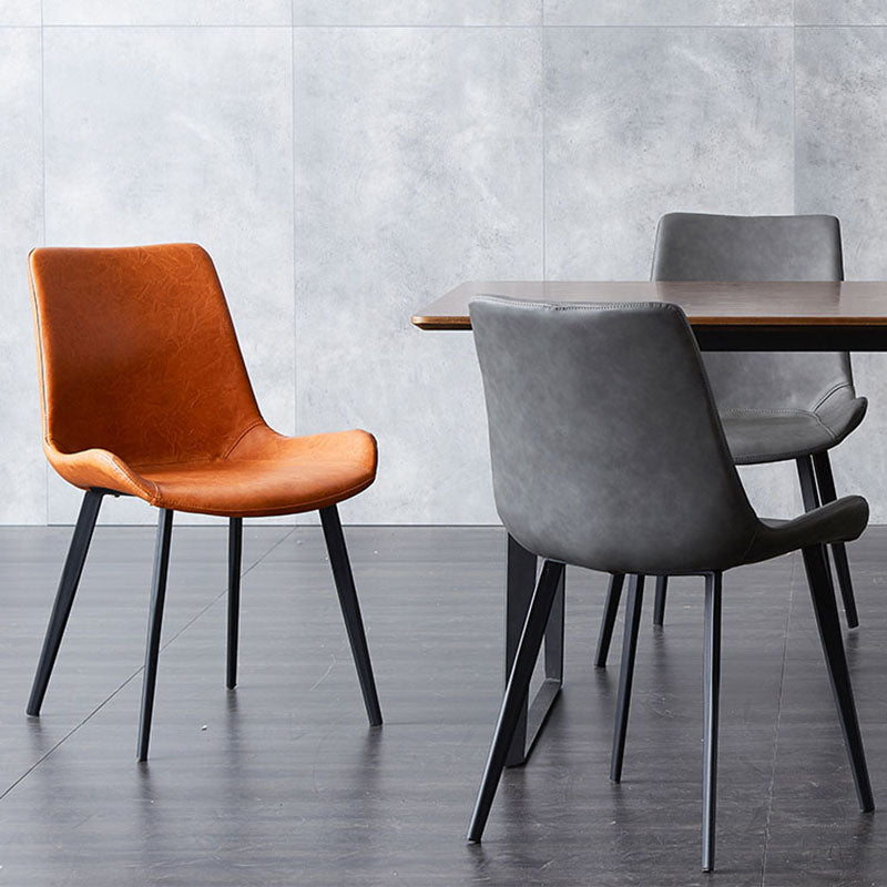 Silla auxiliar de comedor de metal industrial Silla de comedor con respaldo sólido (juego de 2)