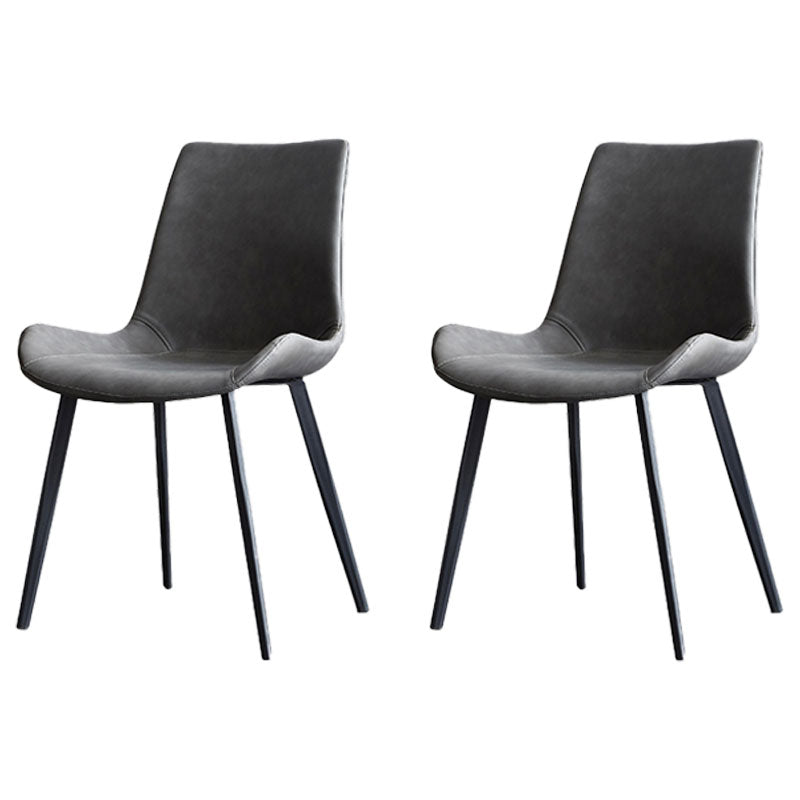 Silla auxiliar de comedor de metal industrial Silla de comedor con respaldo sólido (juego de 2)