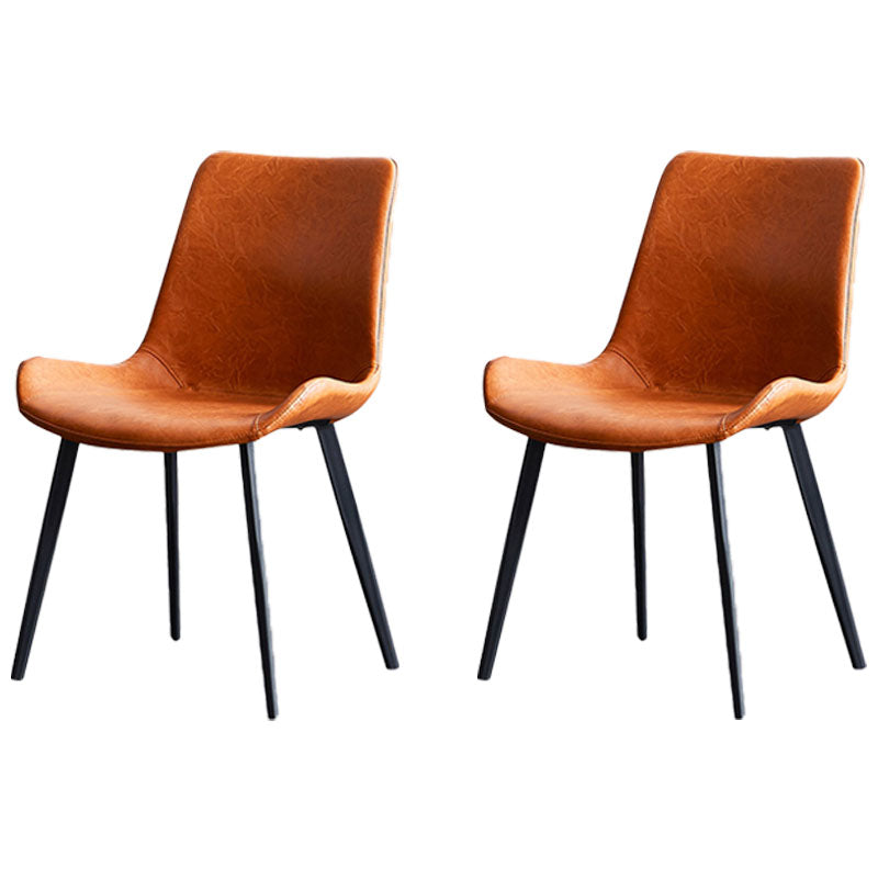 Silla auxiliar de comedor de metal industrial Silla de comedor con respaldo sólido (juego de 2)