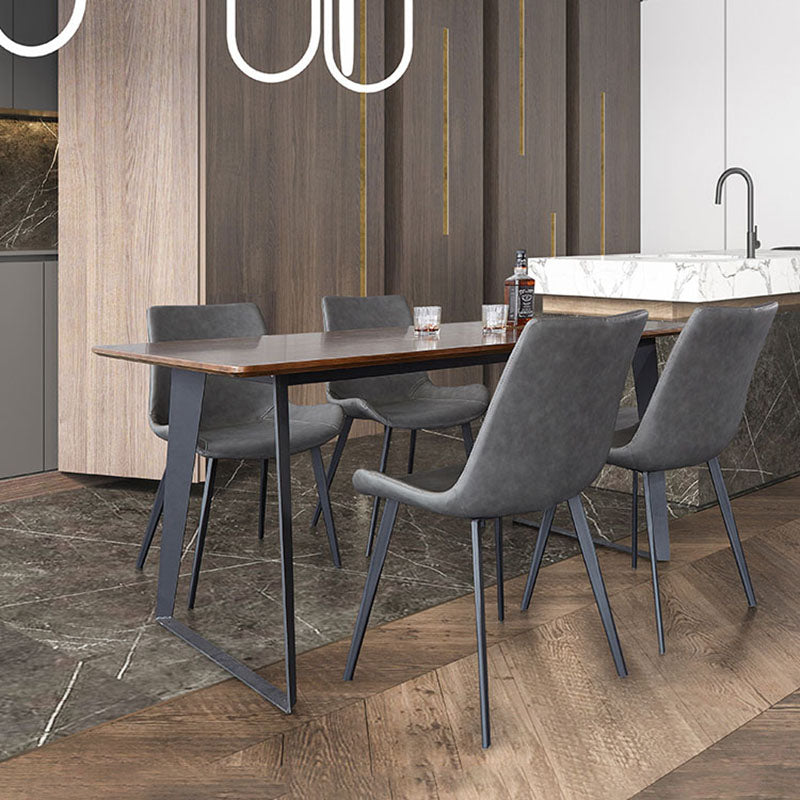 Silla auxiliar de comedor de metal industrial Silla de comedor con respaldo sólido (juego de 2)