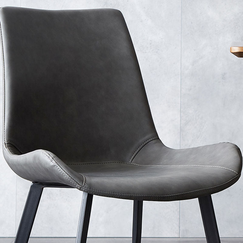 Silla auxiliar de comedor de metal industrial Silla de comedor con respaldo sólido (juego de 2)