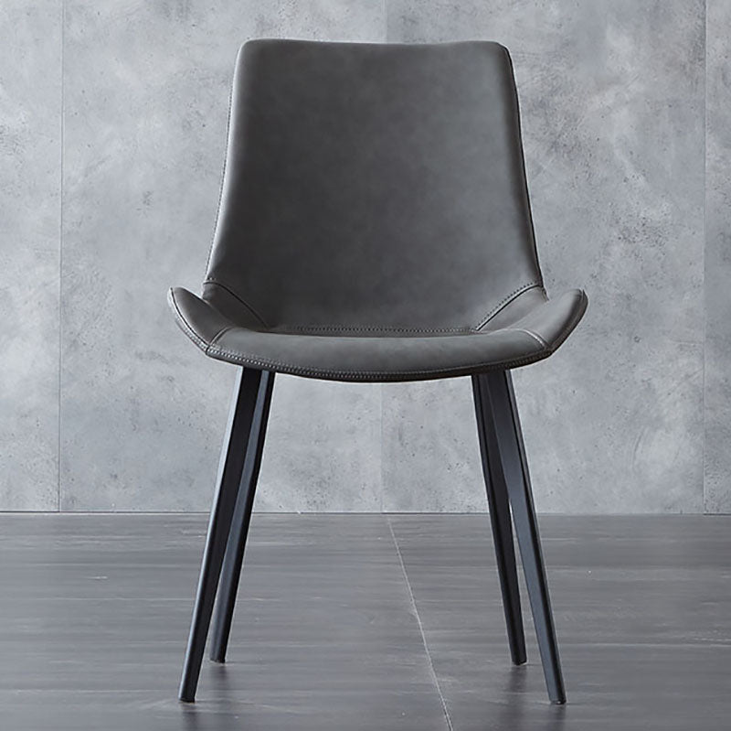 Silla auxiliar de comedor de metal industrial Silla de comedor con respaldo sólido (juego de 2)