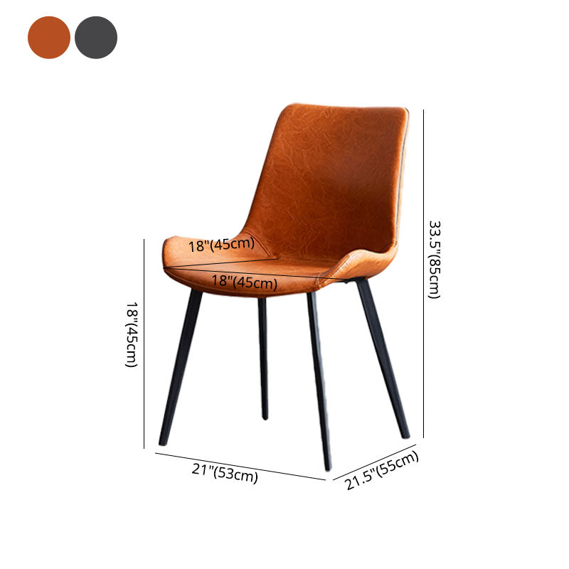 Silla auxiliar de comedor de metal industrial Silla de comedor con respaldo sólido (juego de 2)