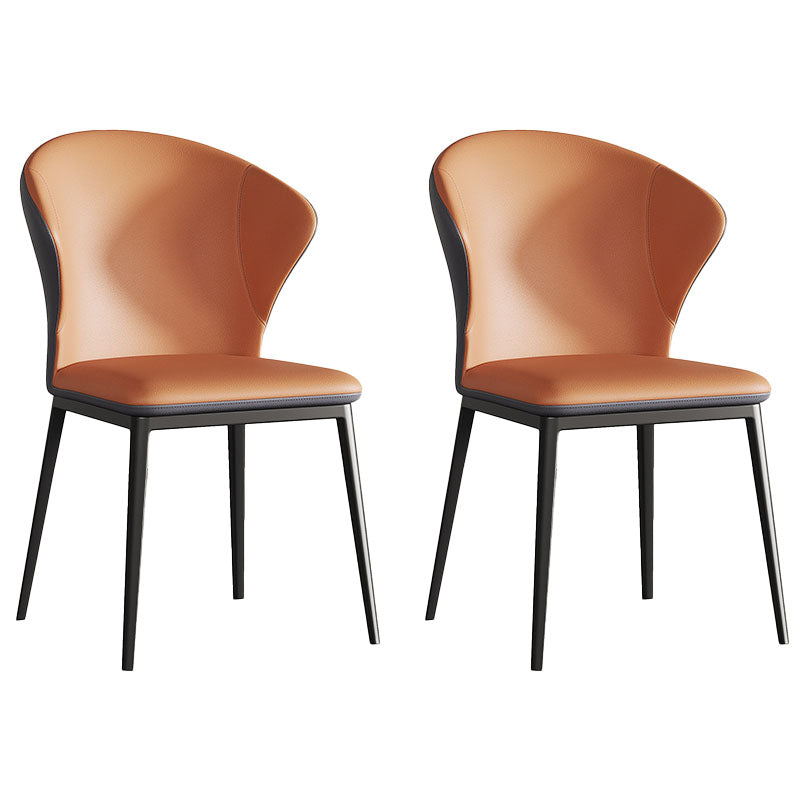 Juego de sillas de metal de estilo industrial, silla lateral con respaldo orejero para cocina y comedor (juego de 2)