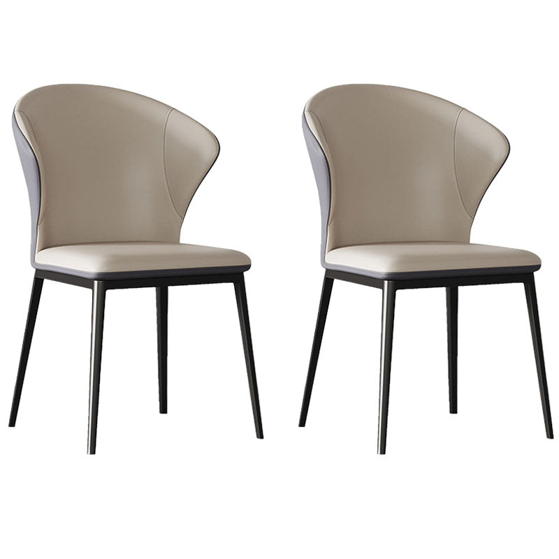 Juego de sillas de metal de estilo industrial, silla lateral con respaldo orejero para cocina y comedor (juego de 2)