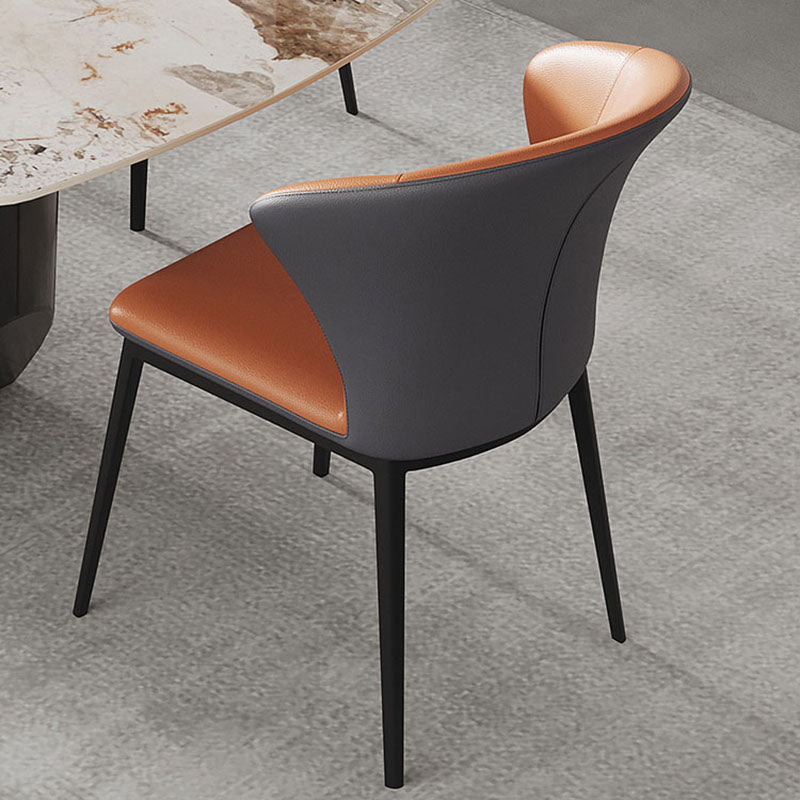 Juego de sillas de metal de estilo industrial, silla lateral con respaldo orejero para cocina y comedor (juego de 2)