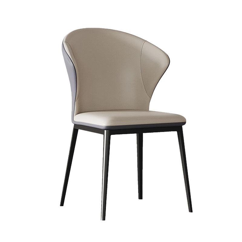 Juego de sillas de metal de estilo industrial, silla lateral con respaldo orejero para cocina y comedor (juego de 2)