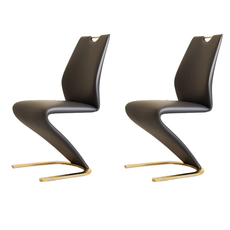 Chaises de salle à manger en similicuir de style scandinave, chaise à dossier solide pour cuisine (Ensemble de 2)