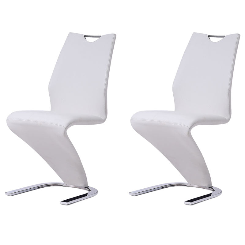 Chaises de salle à manger en similicuir de style scandinave, chaise à dossier solide pour cuisine (Ensemble de 2)
