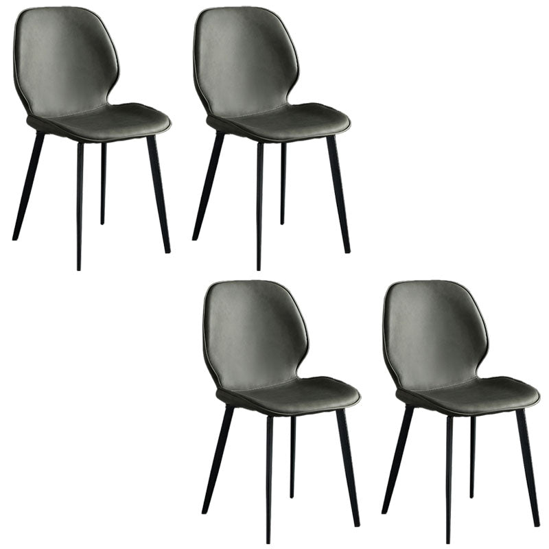 Sillas con respaldo de estilo industrial, sillas sin brazos de comedor de cuero para cocina