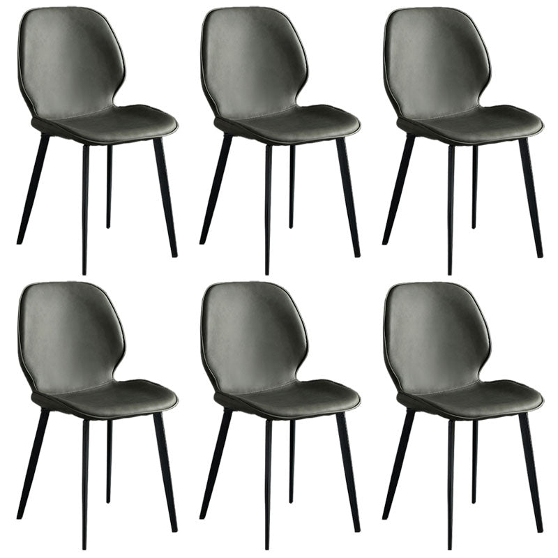 Sillas con respaldo de estilo industrial, sillas sin brazos de comedor de cuero para cocina