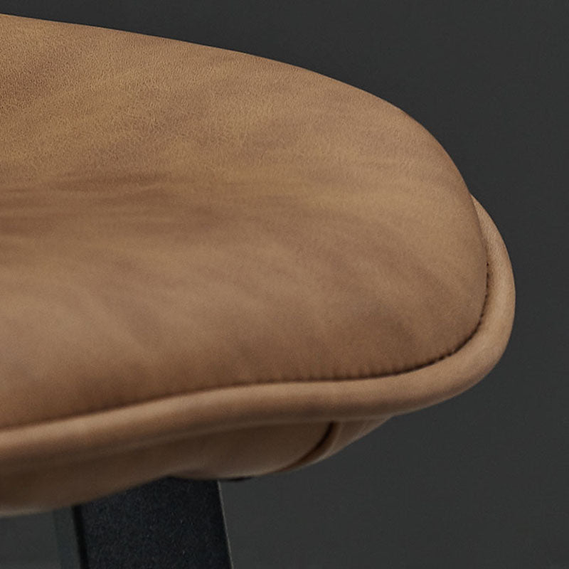 Sillas con respaldo de estilo industrial, sillas sin brazos de comedor de cuero para cocina