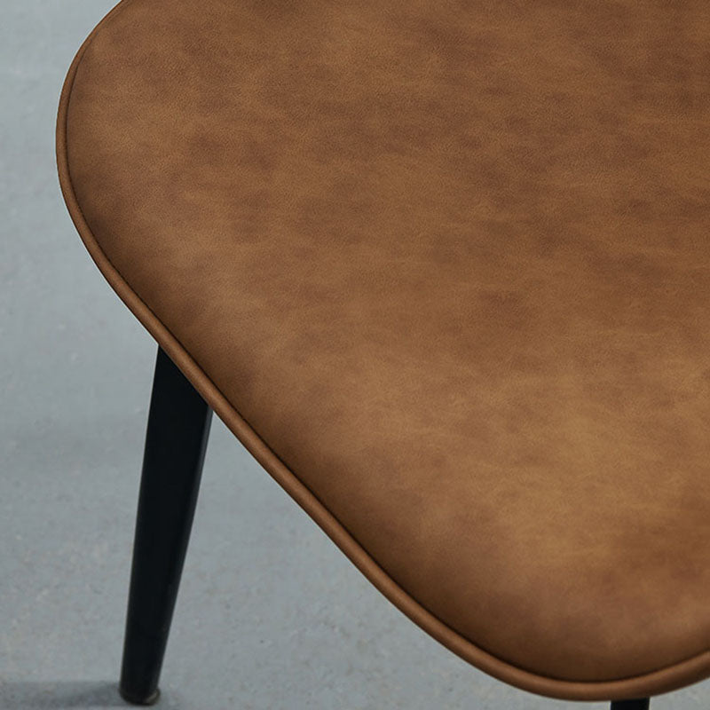 Sillas con respaldo de estilo industrial, sillas sin brazos de comedor de cuero para cocina