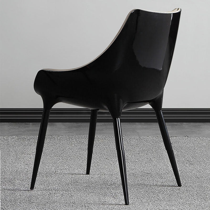 Hedendaagse stijl lederen eetkamerstoelen stoere achterstoelen met achterste arm (set van 2)