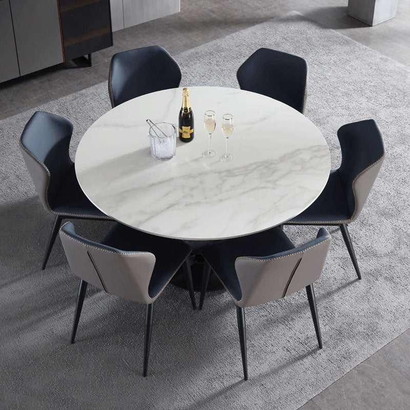 Sillas de comedor de cuero con respaldo de estilo industrial para el hogar (juego de 2)