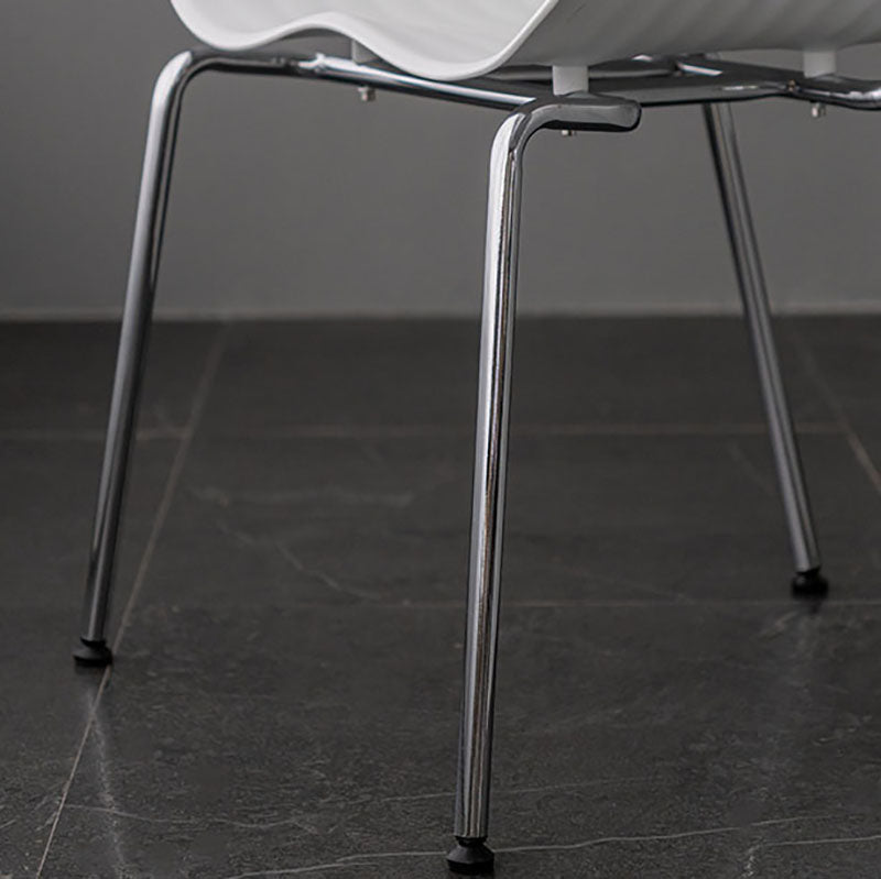 Industrial Style Open Back Dining Side Chair Plastic Dining Armless Chairs with Metal Legs