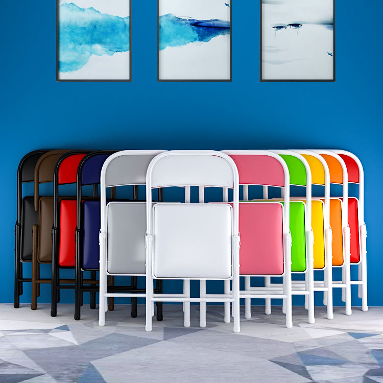 Sillas de comedor contemporáneas, sillas laterales plegables sin brazos con patas de metal para cocina