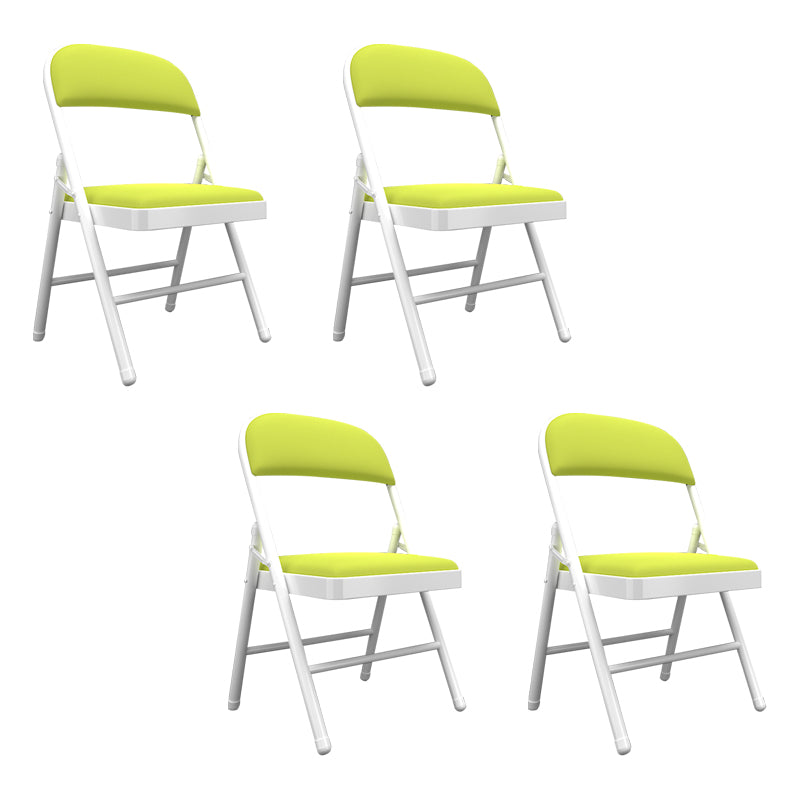 Sillas de comedor contemporáneas, sillas laterales plegables sin brazos con patas de metal para cocina