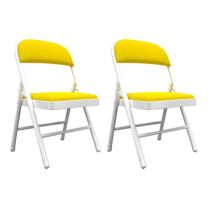 Sillas de comedor contemporáneas, sillas laterales plegables sin brazos con patas de metal para cocina