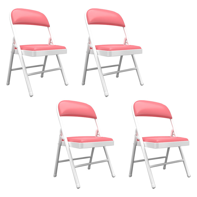 Sillas de comedor contemporáneas, sillas laterales plegables sin brazos con patas de metal para cocina