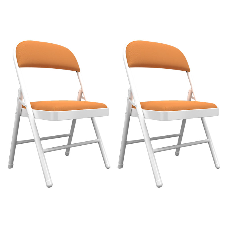 Sillas de comedor contemporáneas, sillas laterales plegables sin brazos con patas de metal para cocina