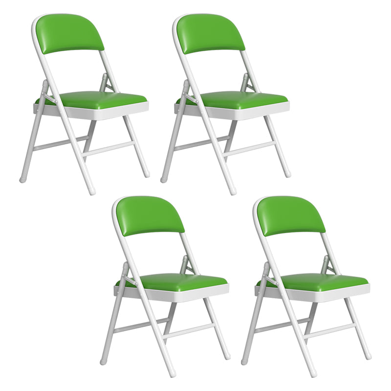 Sillas de comedor contemporáneas, sillas laterales plegables sin brazos con patas de metal para cocina
