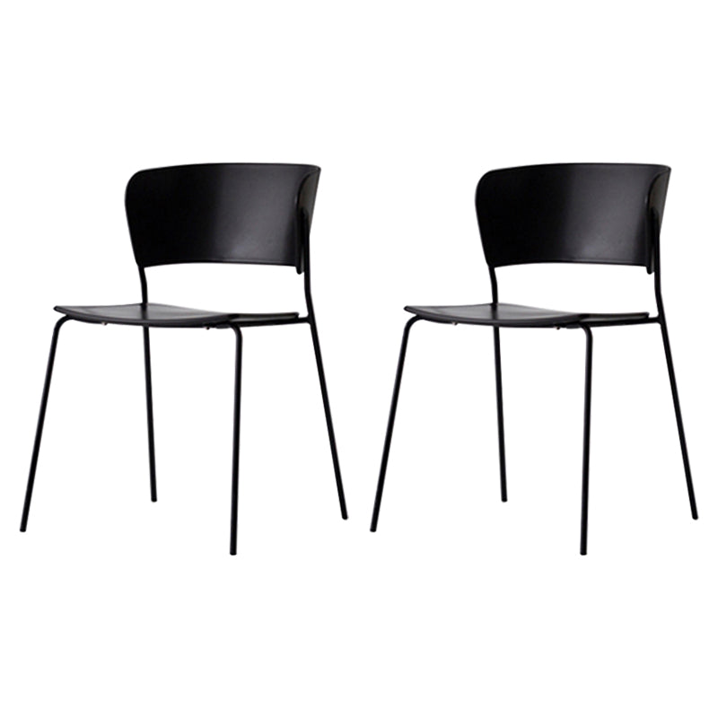 Sillas de comedor contemporáneas, sillas laterales sin brazos con patas de metal para cocina