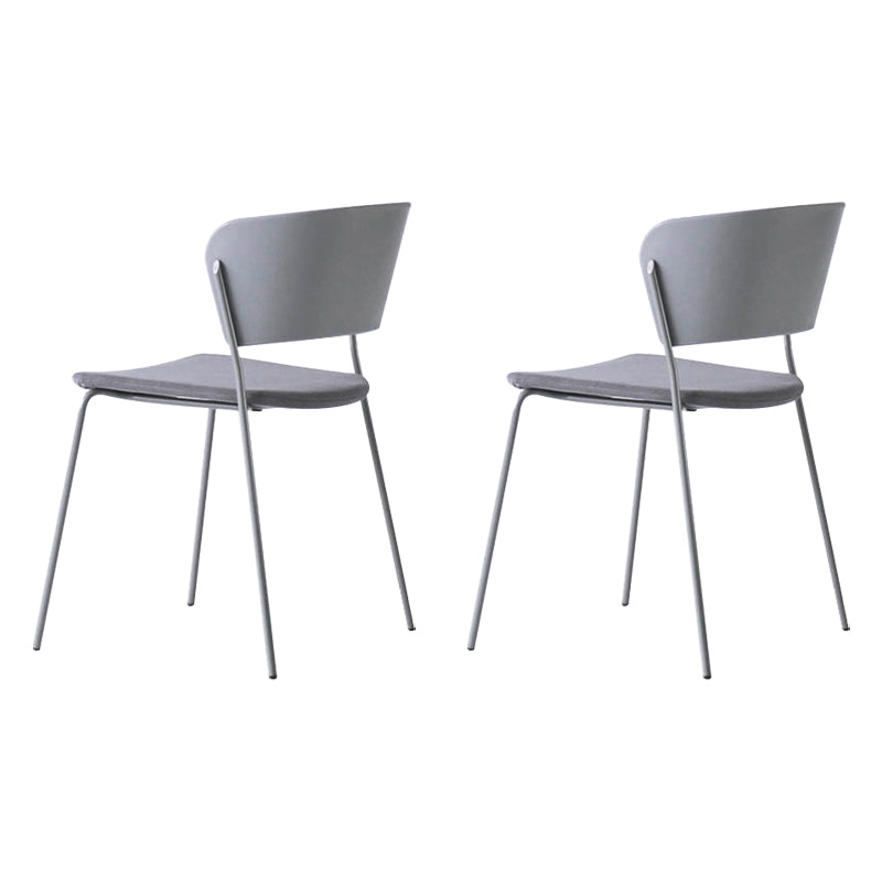 Sillas de comedor contemporáneas, sillas laterales sin brazos con patas de metal para cocina