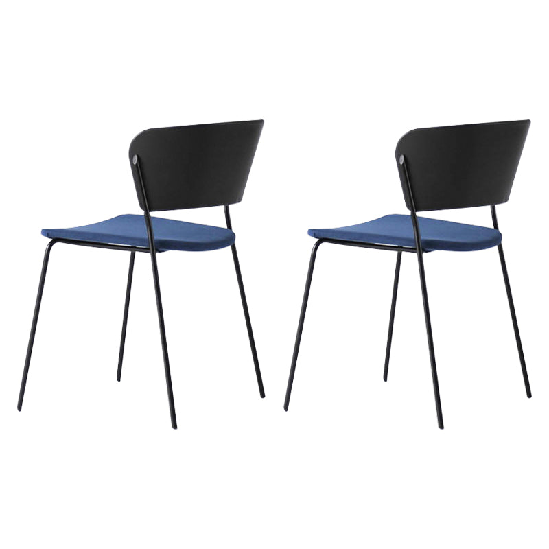 Sillas de comedor contemporáneas, sillas laterales sin brazos con patas de metal para cocina